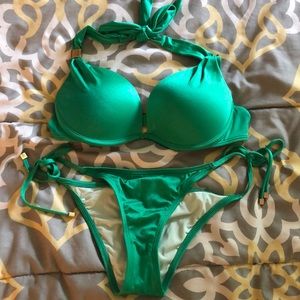 Victoria’s Secret Swim Two Piece Green 34C Small